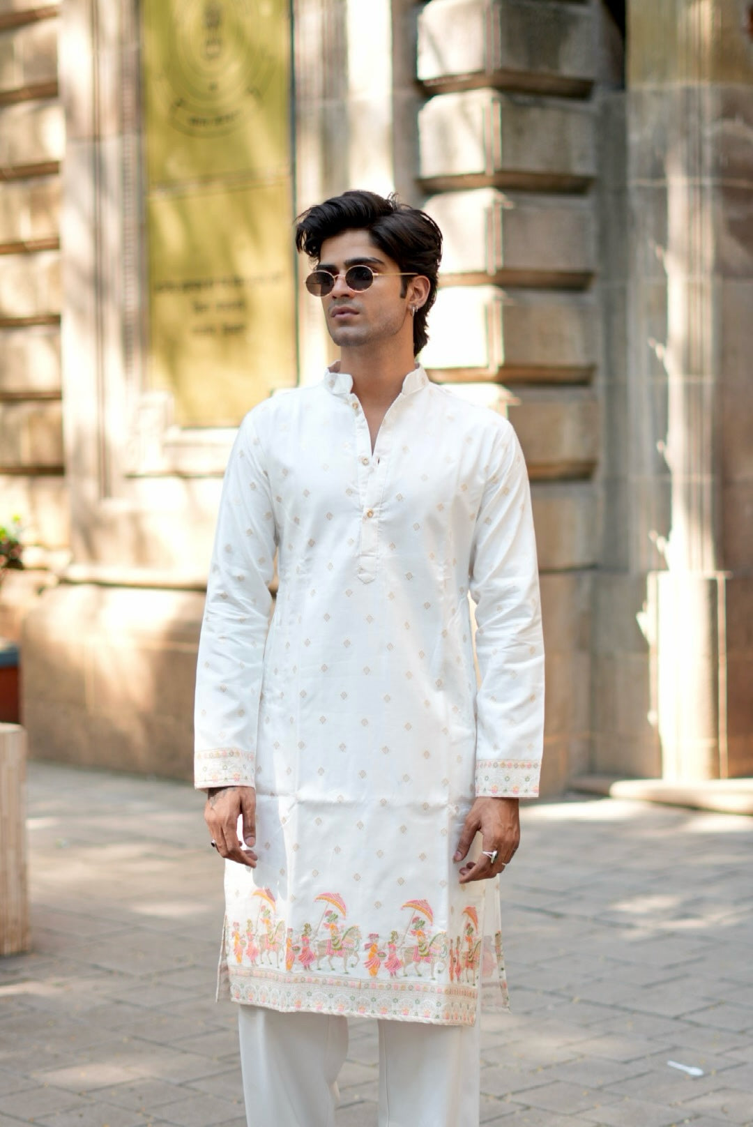 BARAAT WHITE JACQUARD DESIGNER KURTA