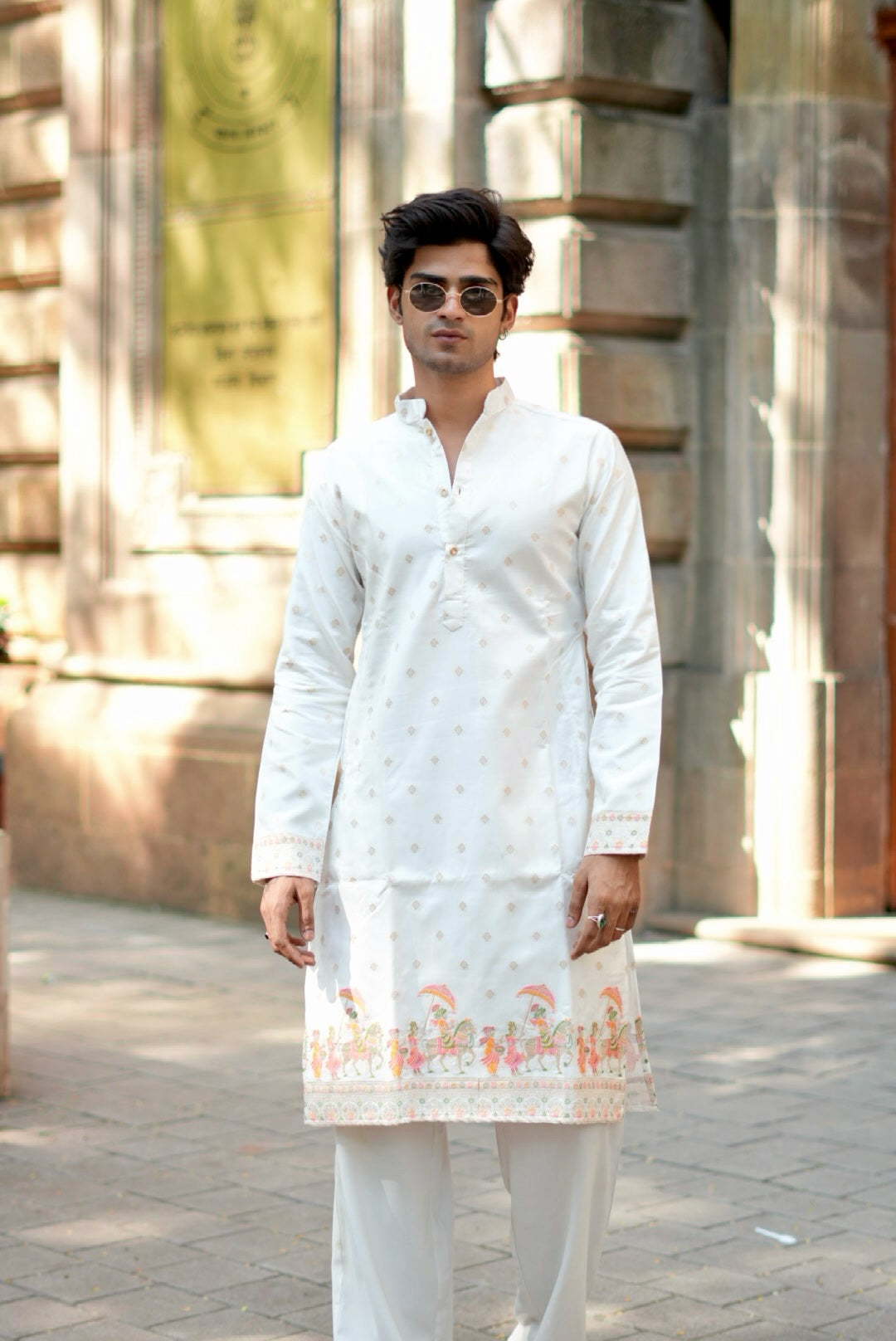 BARAAT WHITE JACQUARD DESIGNER KURTA